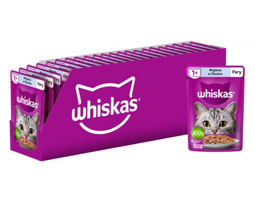 Whiskas влажный корм для кошек, рагу с форелью и лососем