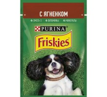 Friskies влажный корм для взрослых собак, кусочки с ягненком в подливе 85 г