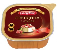 Зоогурман консервы для собак "СпецМяс" говядина с птицей 300 г