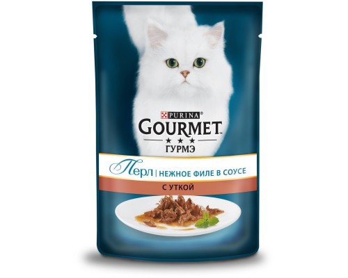 Gourmet влажный корм Перл Нежное филе для кошек, с уткой в соусе