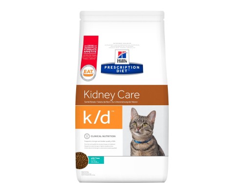 Hill's Prescription Diet k/d Kidney Care сухой диетический, для кошек при профилактике заболеваний почек, с тунцом