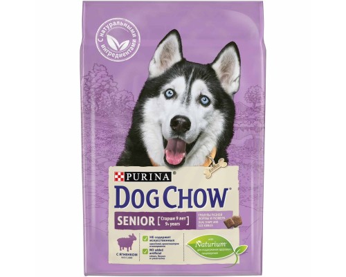 Корм Dog Chow для взрослых собак старше 9 лет, с ягненком 2,5 кг