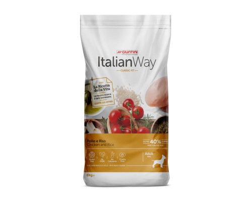 Корм Italian Way  безглютеновый, для собак малых пород, с курицей и рисом 8 кг