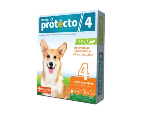 Neoterica Protecto капли от блох и клещей для собак 10-25 кг, 2 шт 59 г