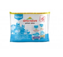 Almo Nature (консервы) набор паучей для кастрированных котов и кошек, с треской и курицей, 6 шт.