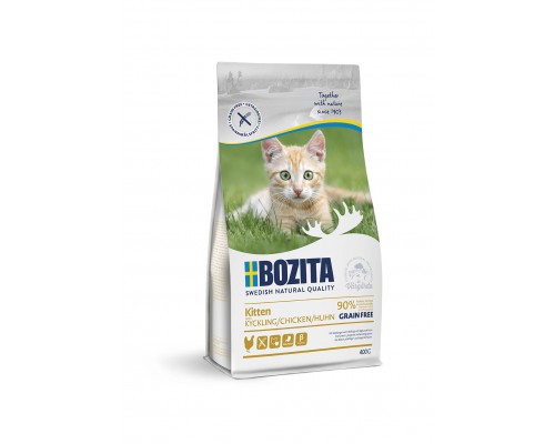 Корм Bozita для котят, молодых и беременных кошек, беззерновой с курицей 400 г