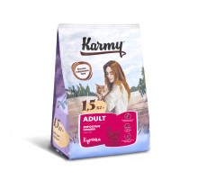 Корм Karmy сухой корм  для взрослых кошек старше 1 года с курицей 1,5 кг