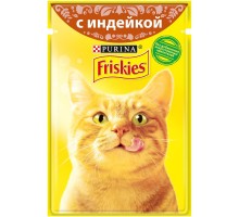 Friskies для взрослых кошек, с индейкой в подливе