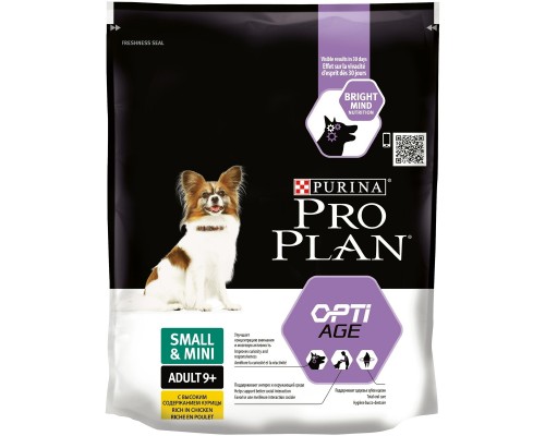 Корм Purina Pro Plan для взрослых собак старше 9 лет мелких и карликовых пород, с высоким содержанием курицы 700 г