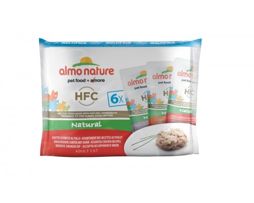 Almo Nature (консервы) набор паучей для кошек ассорти с курицей (6x55 гр)