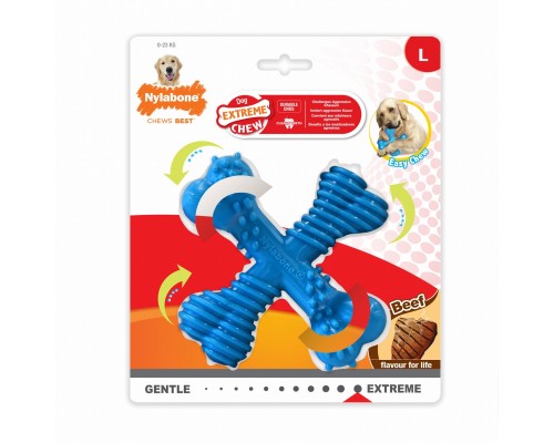 Nylabone х-косточка экстра-жесткая с ароматом говядины 247 г