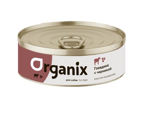 Organix консервы для собак Заливное из говядины с черникой 100 г