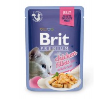 Brit паучи Premium для кошек: кусочки в желе  из куриного филе