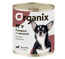 Organix консервы для собак Заливное из говядины с черникой 750 г