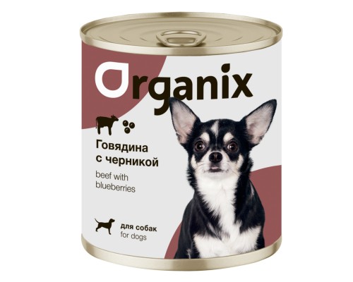 Organix консервы для собак Заливное из говядины с черникой 100 г