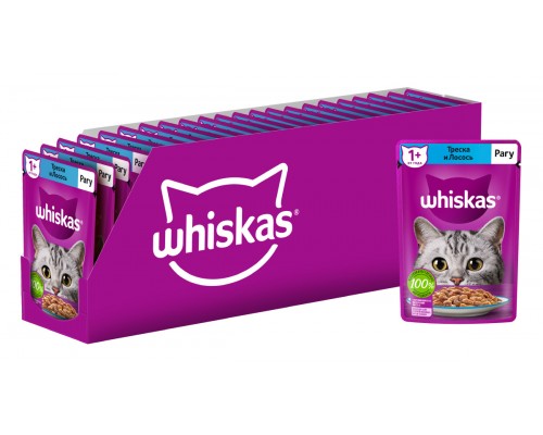 Whiskas влажный корм для кошек, рагу с треской и лососем