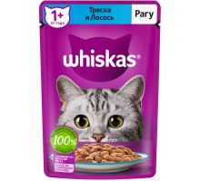 Whiskas влажный корм для кошек, рагу с треской и лососем