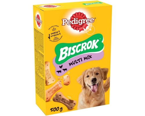 Pedigree  Biscrok лакомство для взрослых собак Бисквитные косточки ассорти 500 г