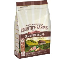 Корм Country Farms беззерновой. Полнорационный корм для взрослых собак мелких пород, с высоким содержанием индейки 2,5 кг