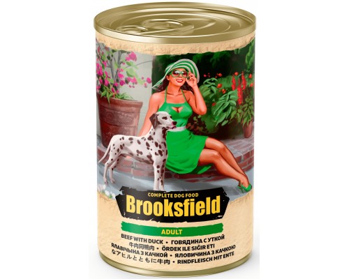 Brooksfield консервированный корм для собак, с говядиной, уткой и рисом 400 г