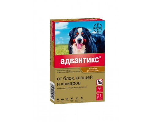 Elanco адвантикс для собак от 40 до 60 кг 1 ? 6,0 мл