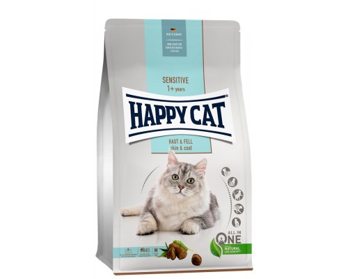 Happy cat сухой корм для взрослых кошек Сенситив, Кожа и Шерсть