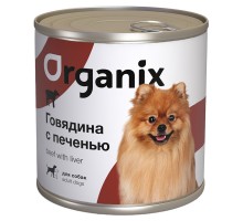 Organix консервы c говядиной и печенью для взрослых собак 750 г