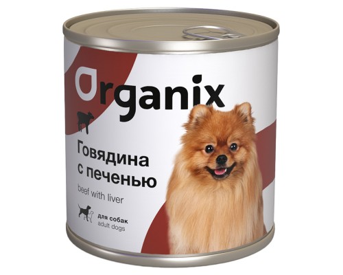 Organix консервы c говядиной и печенью для взрослых собак 750 г