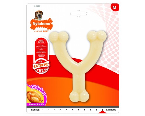 Nylabone косточка-рогатка, экстра-жесткая, аромат курицы, М 16 г