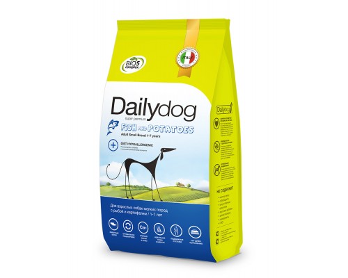 DailyDog для взрослых собак мелких пород с рыбой и картофелем 3 кг