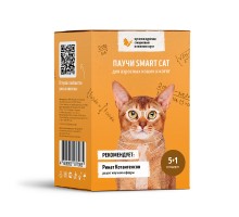 Smart Cat набор паучей 5+1 для взрослых кошек и котят: кусочки курочки с морковью в нежном соусе 510 г