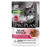 Purina Pro Plan (паучи)  Nutri Savour для взрослых стерилизованных кошек и кастрированных котов, с уткой в соусе