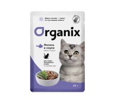 ORGANIX паучи  для стерилизованных: кошек лосось в соусе