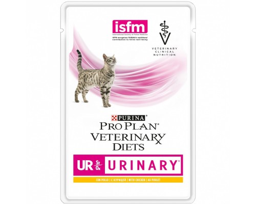 Purina Pro Plan Veterinary Diets кусочки в соусе для кошек при мочекаменной болезни, с курицей