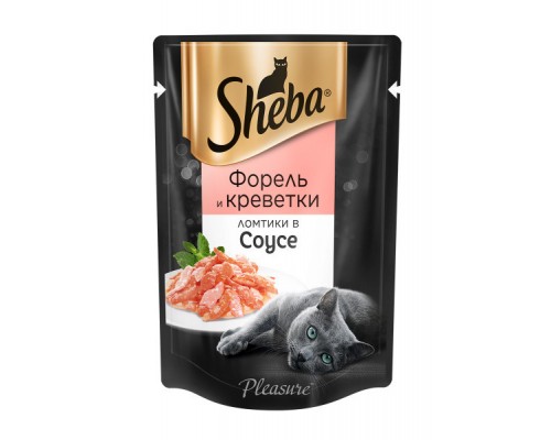 Sheba набор паучей для кошек, ломтики в соусе (курица и индейка 12шт х 85г, телятина и язык 12шт х 85г, форель и креветки 12шт х 85г)