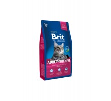 Корм Brit  Premium Cat для взрослых кошек, с курицей и куриной печенью 1,5 кг