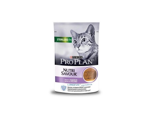 Purina Pro Plan (паучи)  Nutri Savour паштет для взрослых стерилизованных кошек старше 7 лет, с индейкой