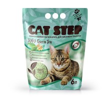 Cat step комкующийся растительный наполнитель Зелёный чай 5,62 кг