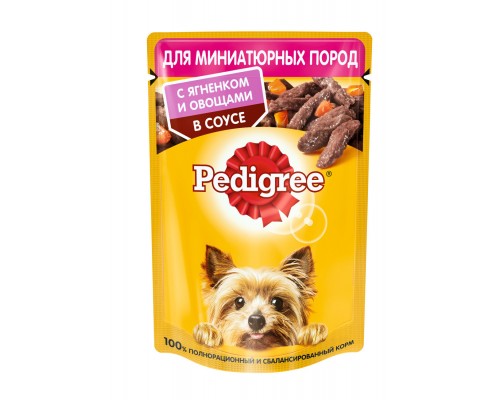 Pedigree влажный корм для взрослых собак маленьких пород c ягненком в соусе