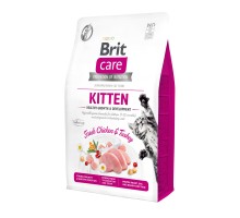 Корм Brit care для котят, беременных и кормящих кошек, гипоаллергенный с курицей и индейкой 2 кг