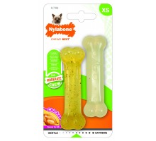 Nylabone косточка умеренно-жесткая (2 шт.: курица/без запаха), ХS 59 г