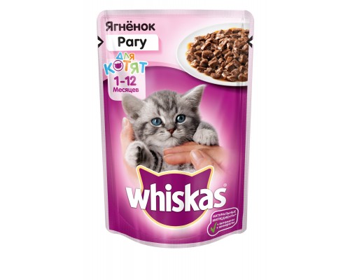 Whiskas влажный корм для котят рагу с ягненком 85 г