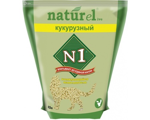 N1 комкующийся наполнитель "Кукурузный" 7 кг