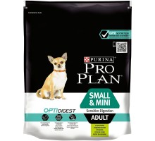 Корм Purina Pro Plan  для взрослых собак мелких и карликовых пород с чувствительным пищеварением, с высоким содержанием ягненка