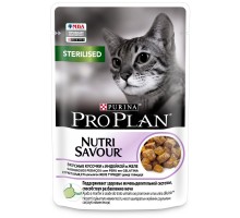 Purina Pro Plan (паучи) влажный корм Nutri Savour для взрослых стерилизованных кошек и кастрированных котов, вкусные кусочки с индейкой, в желе