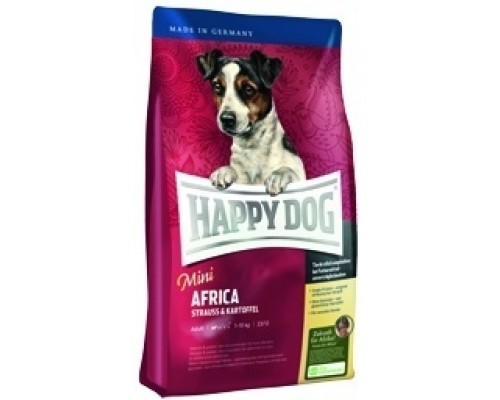 Корм Happy dog "Африка" с мясом страуса для чувствительных собак малых пород 4 кг