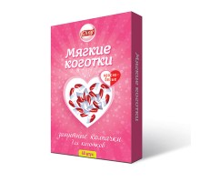 Cliny колпачки на когти для кошек "Мягкие коготки", красно-белые 40 шт