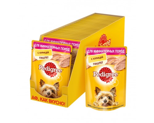 Pedigree влажный корм для взрослых собак маленьких пород паштет с курицей