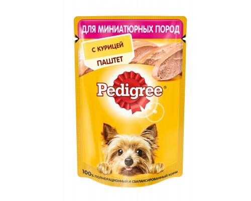 Pedigree влажный корм для взрослых собак маленьких пород паштет с курицей