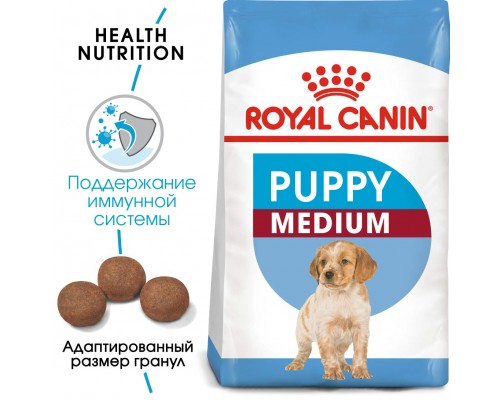 Корм Royal Canin для щенков средних пород от 2 до 12 месяцев,  4 кг